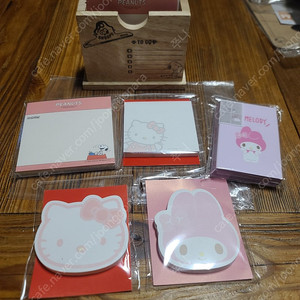 새상품)마이멜로디 키티 스누피 떡메모지 포스트잇 접착메모