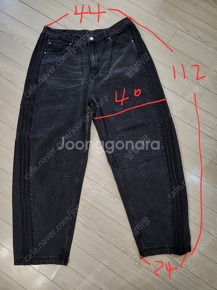 아디다스 바나나핏 워시드데님팬츠 34인치 싱가폴직구 제...--0