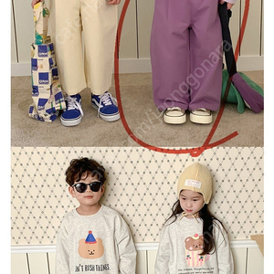 (새상품) 140사이즈 칼라면바지 새상품 착샷있어요 만원에올려요