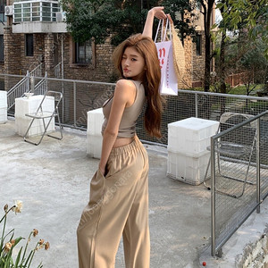 (새상품)하이웨스트 와이드팬츠