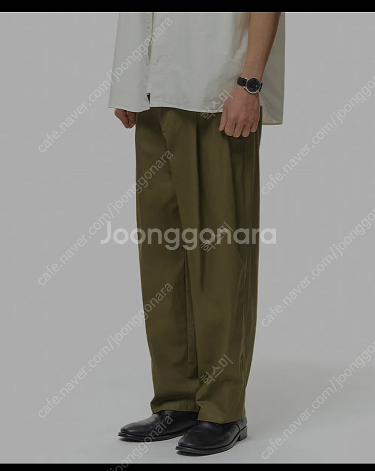 비얼디드키드 치노 실루엣 팬츠 올리브 M--0