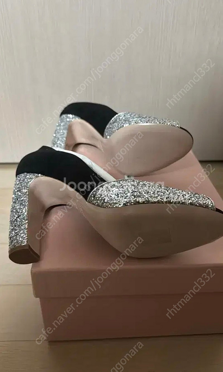 미우미우 구두 glitter pump--5