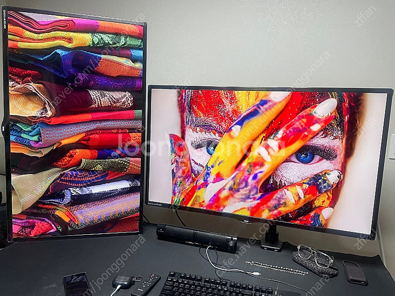 Qnix 큐닉스 43인치 4K 모니터 두대 판매합니다.--0