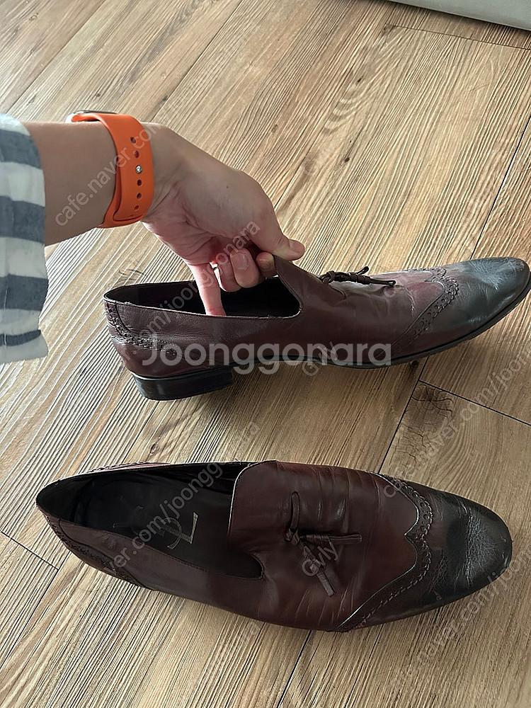 생로랑 남성 빈티지 가죽 로퍼 42--2