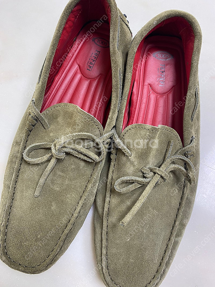 TODS 토즈 페라리 스웨이드 드라이빙 슈즈--0
