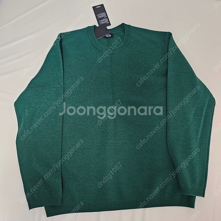 무탠다드 / 미니멀 크루넥 니트 / 졸리 그린 L (새상품)--0