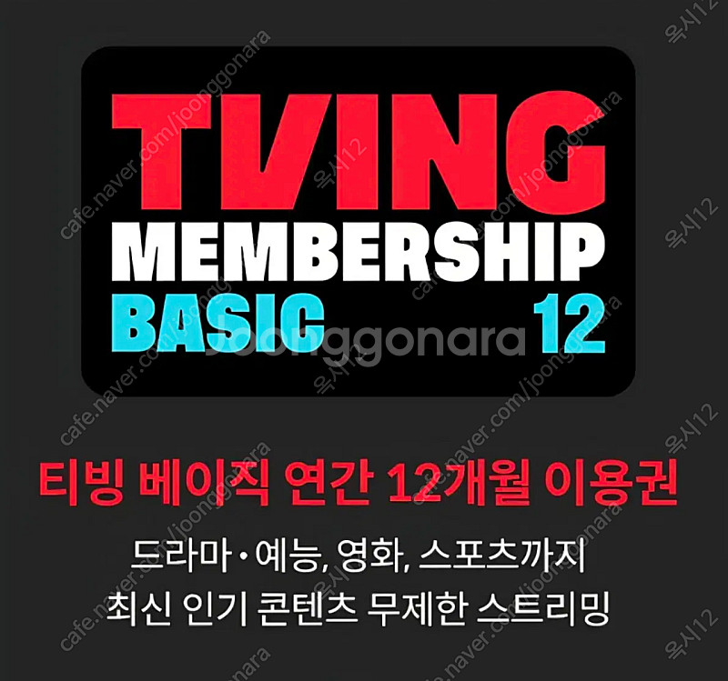 티빙 베이직 12개월 쿠폰--0