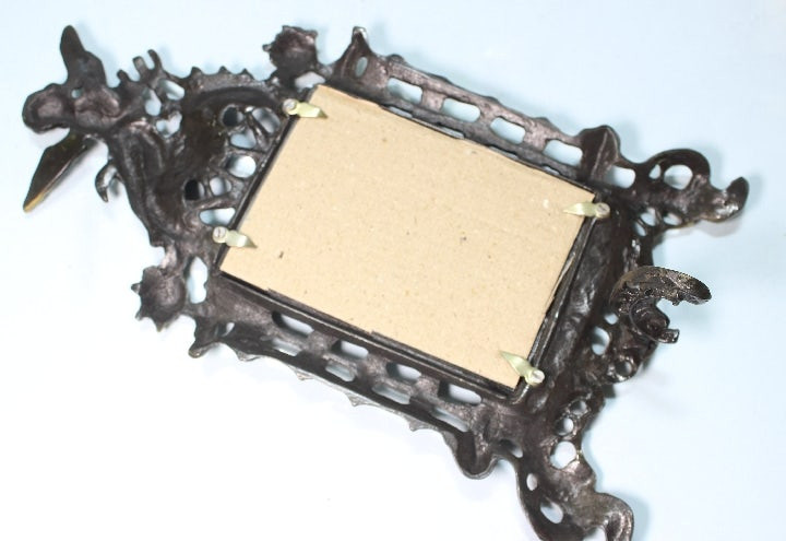 영국 엔틱 아기천사 황동 사진 프레임 액자 세트 이미지