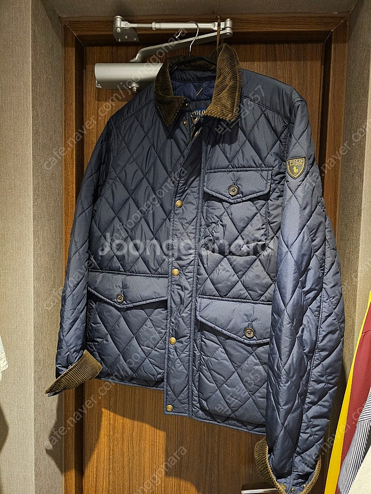 폴로 퀼팅패딩 코듀로이 카라 24fw M 네이비 (새제...--0