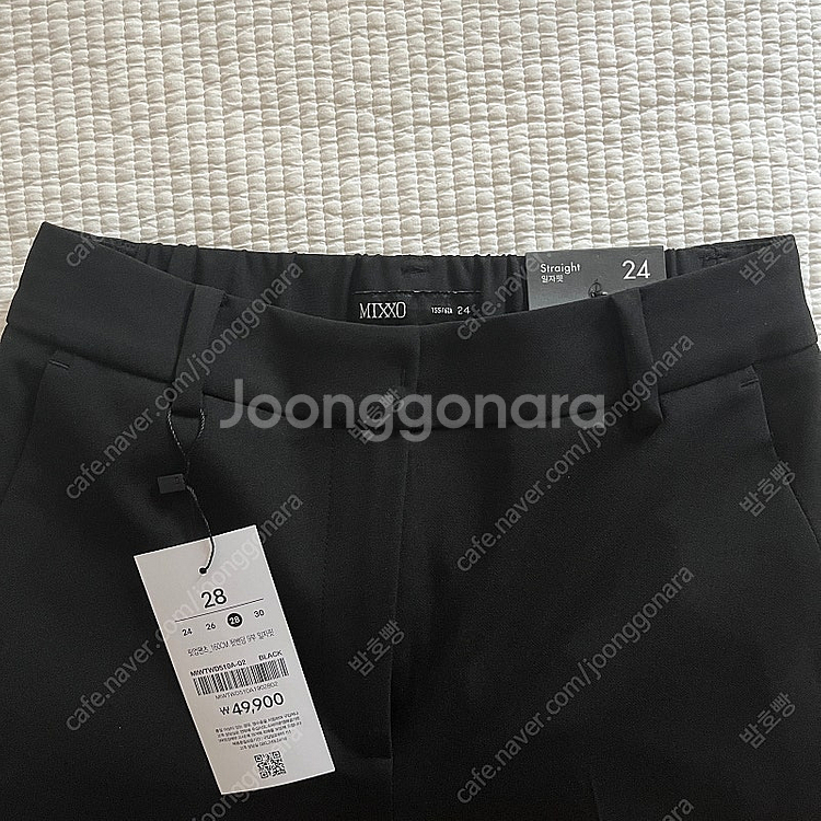 새상품) 미쏘 160CM 뒷밴딩 일자핏 슬랙스 택--3