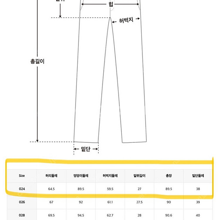 새상품) 미쏘 160CM 뒷밴딩 일자핏 슬랙스 택--6