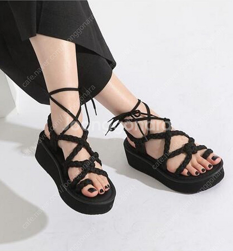 댕스랩샌들5cm 오리지널블랙--0