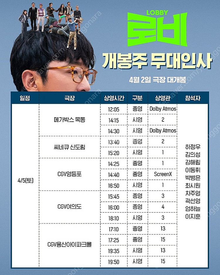 4/5 로비 무대인사 통로 무인 원가양도 메가박스 CG...--0