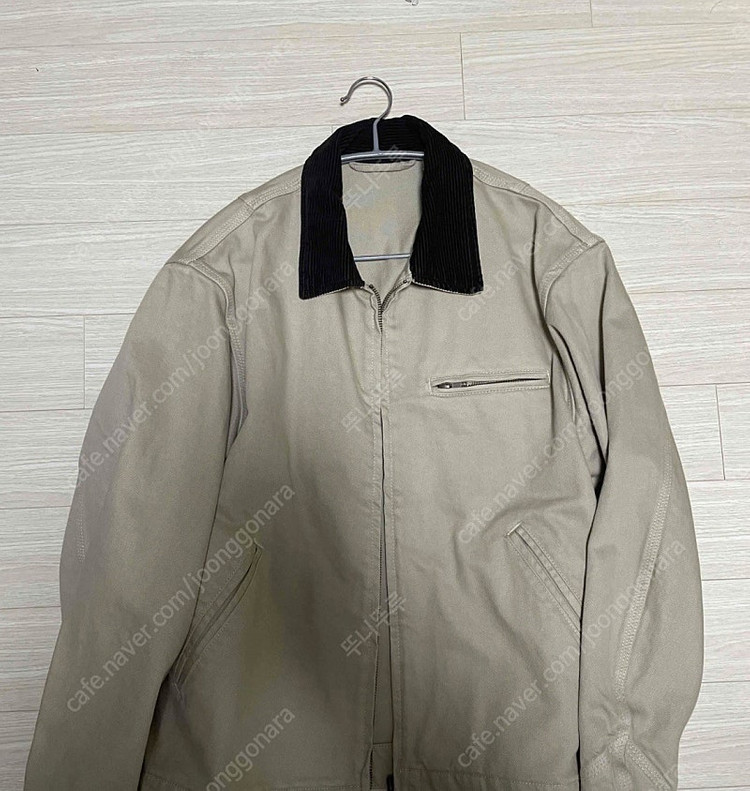 새제품 GU 워시드 코튼 워크 자켓 s사이즈 내츄럴색상 칼하트맛 워크 재킷--3