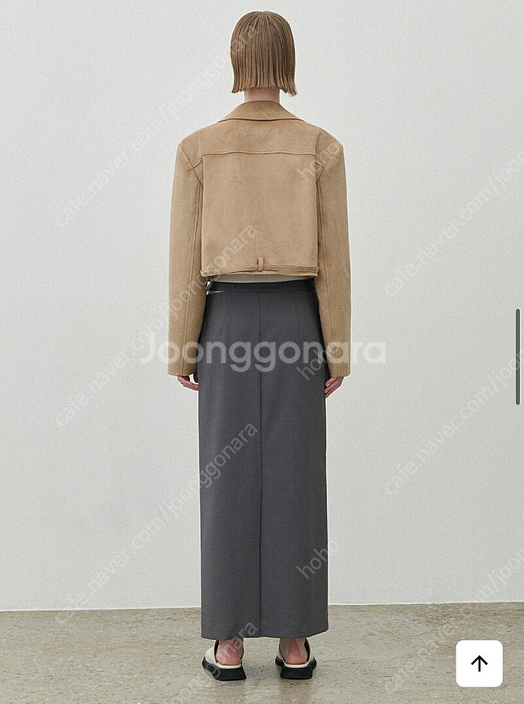 아뜰리에 나인 스웨이드 스트랩 크롭 자켓 새제품--8