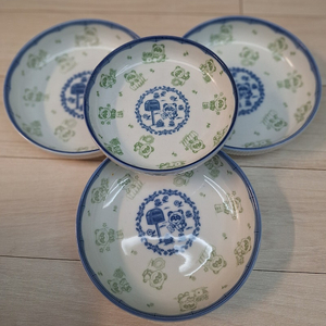 광보도자기 레트로 곰돌이 판다그릇 4p일괄