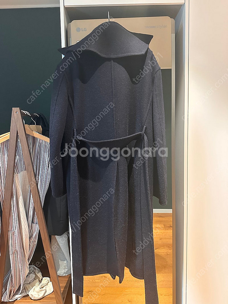 렉토 24FW 핸드메이드 쿠세 오버사이즈 코트 네이비 ...--2