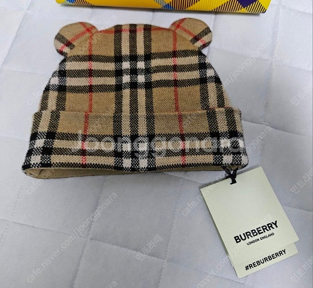 버버리 check wool teddy beanie(아기...--3