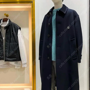 우영미 24FW 울 블렌디드 네이비 발마칸 코트 48