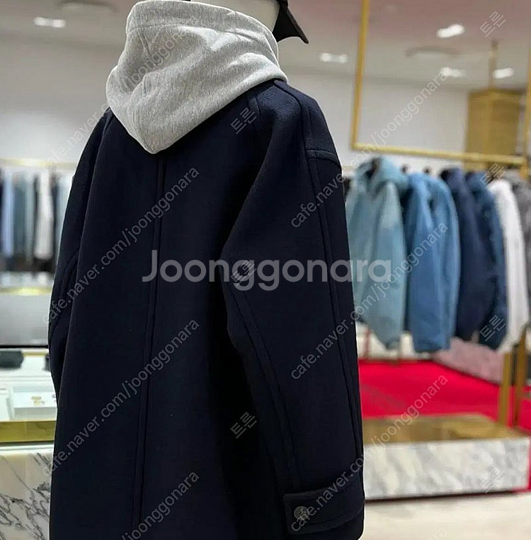 우영미 24FW 울 블렌디드 네이비 발마칸 코트 48--3