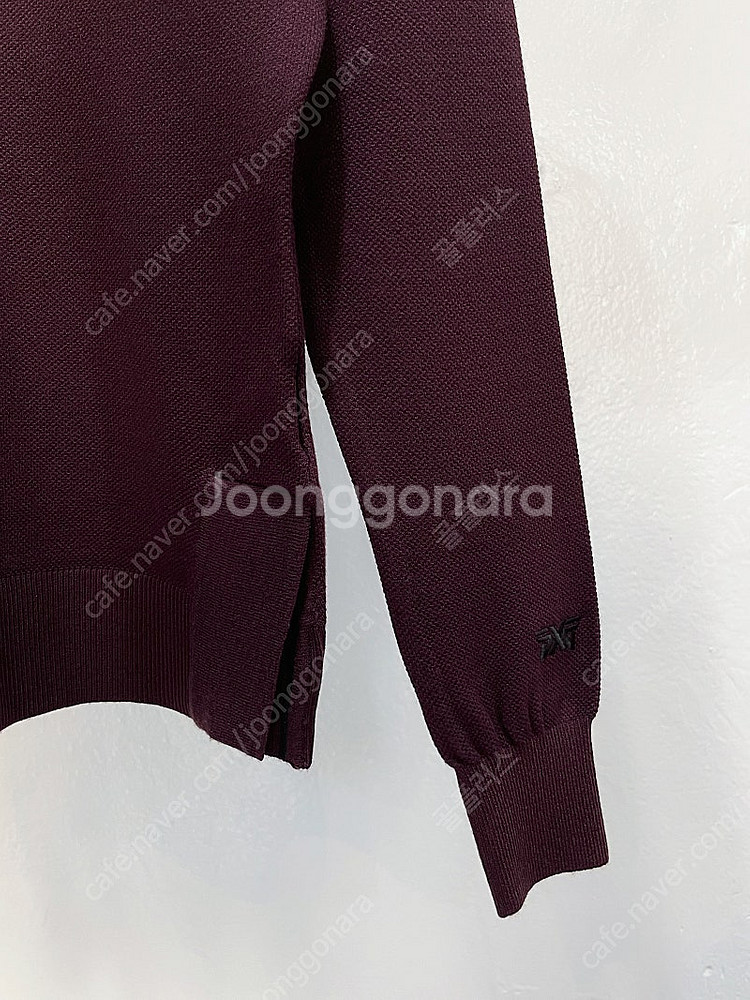 [새제품](44/xs) pxg 버건디 밑단 트임 크루넥...--3
