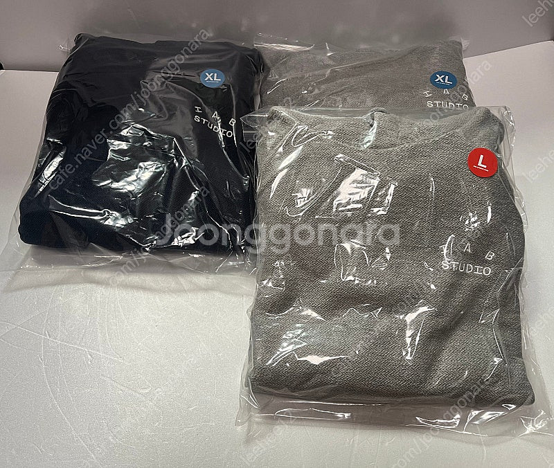 L XL 아이앱 스튜디오 헤링본 후드 네이비 그레이 미...--0