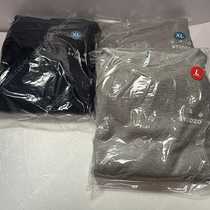 L XL 아이앱 스튜디오 헤링본 후드 네이비 그레이 미개봉 미사용 새상품
