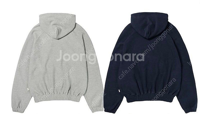L XL 아이앱 스튜디오 헤링본 후드 네이비 그레이 미...--2