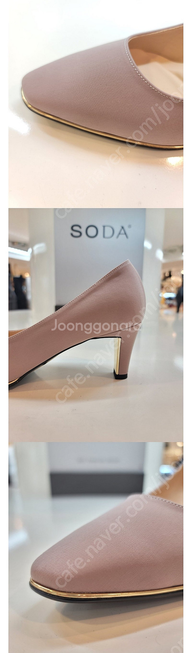 225사이즈 소다 SODA 여성 스퀘어라인 미들구두 발...--2