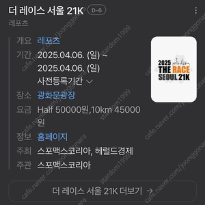 더레이스서울21k 마라톤