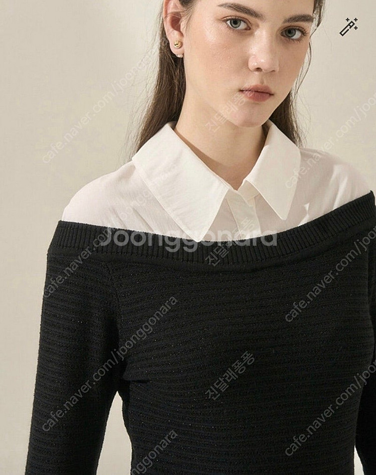 마인 셔츠 레이어드 니트 탑--0