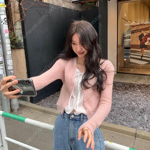 르플레인 Pink kidmohair Cardigan 핑크 키드모헤어 가디건 새상품 판매합니다 !