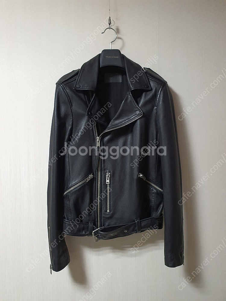 올세인츠 남성 allsaints 카하와 레더 바이커 자...--1