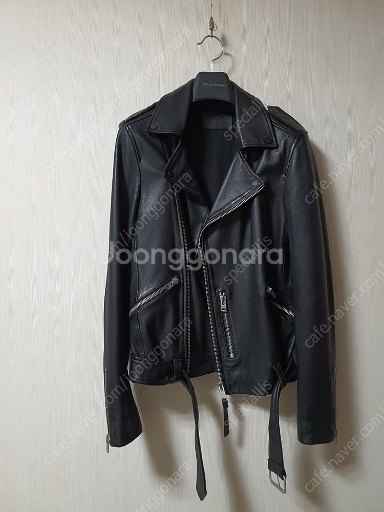올세인츠 남성 allsaints 카하와 레더 바이커 자...--2
