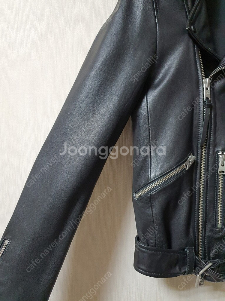 올세인츠 남성 allsaints 카하와 레더 바이커 자...--9