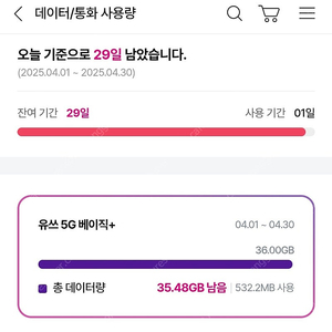 유플러스 데이터 2기가