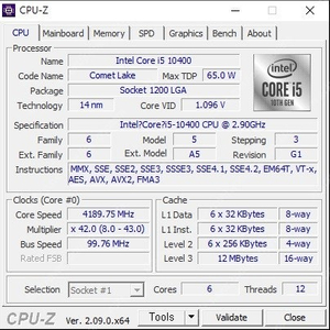 cpu i5-10400 + 기본쿨러 택포