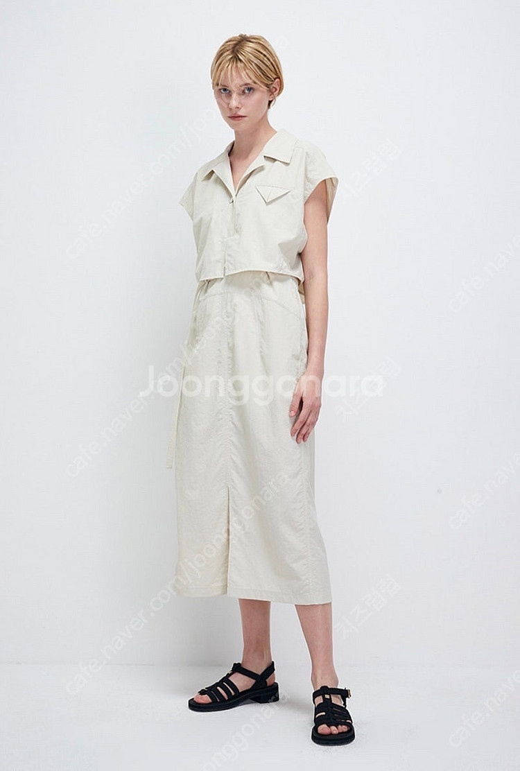 시스템 벨티드 캡 슬리브 레이어 원피스 66 새 상품 한섬 (에스제이 마인 타임 더캐시미어 랑방컬렉션 럭키슈에뜨 시...--0