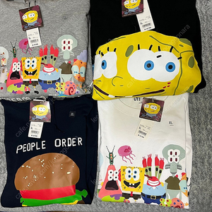 L XL 유니클로 CPFM 스펀지밥 후드 반팔 새상품