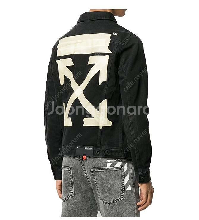 오프화이트 OFF WHITE 블랙 워싱 데님 자켓 XL...--0