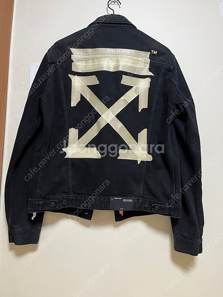오프화이트 OFF WHITE 블랙 워싱 데님 자켓 XL...--3