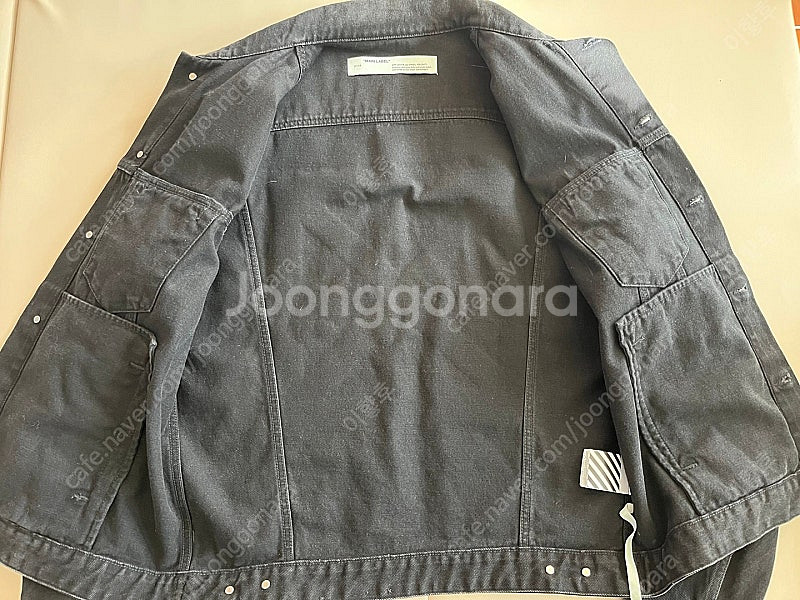 오프화이트 OFF WHITE 블랙 워싱 데님 자켓 XL...--4