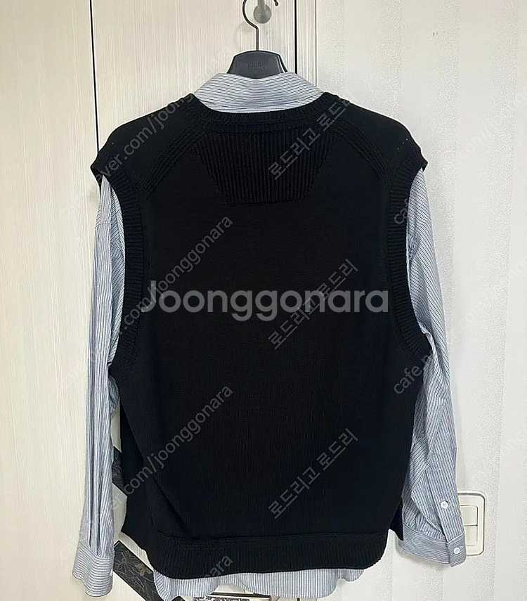 준지 셔츠 브이넥 베스트 레이어드 스웨터 블랙 팝니다--2