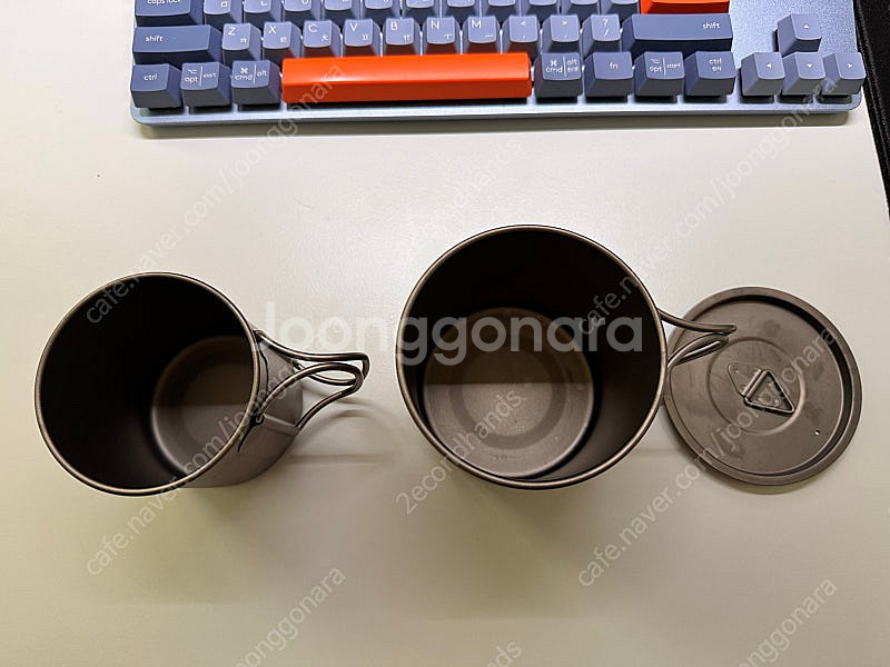 캠핑용 백패킹용 티타늄 컵 450ml + 300ml--1
