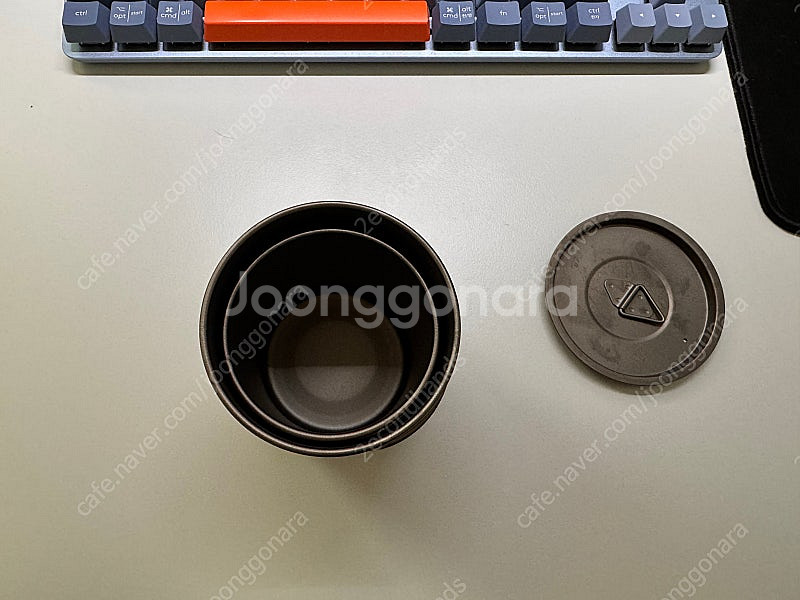 캠핑용 백패킹용 티타늄 컵 450ml + 300ml--2