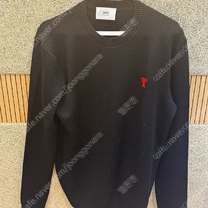 아미 스몰로고 울니트 블랙 M