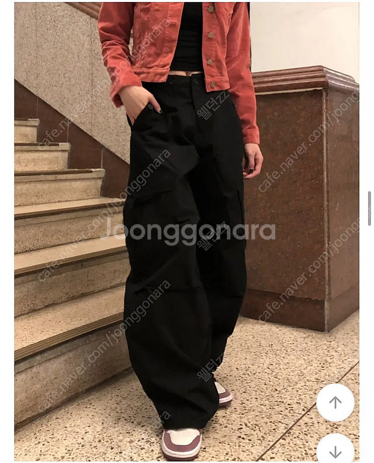 Loading ootj 벨 포켓 카고 팬츠 블랙 s--2