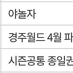 경주월드 종일 자유이용권 대인 2장 팝니다. (4월30일까지)