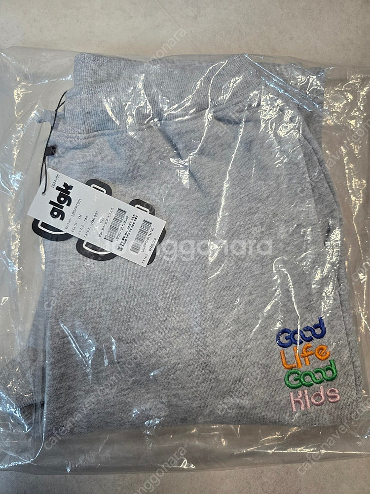 GLGK 자수 로고팬츠 그레이 140--0