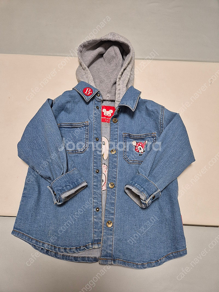 베베드피노 래리후드데님셔츠자켓120--0